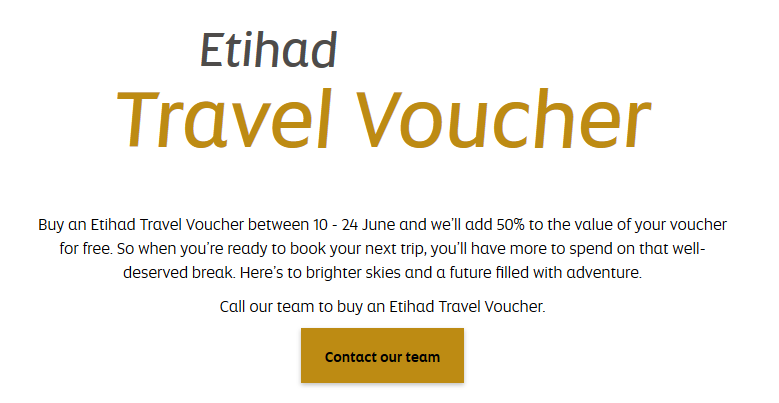 Etihad Travel Voucher