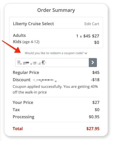 Liberty Cruise Apply Discount Code