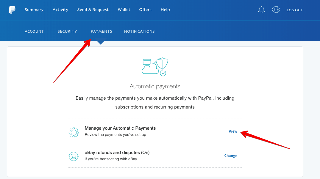 PayPal Manage Automatic Payments