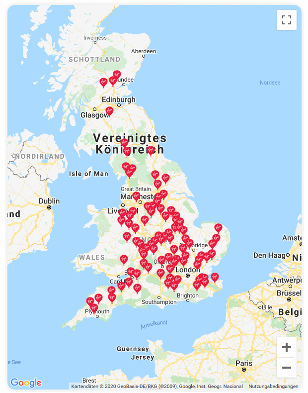 Virgin Ballonn Locations