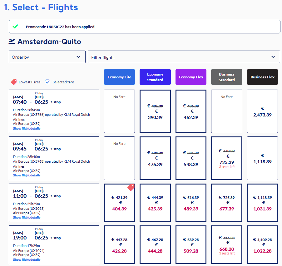 air europa student discount select flights