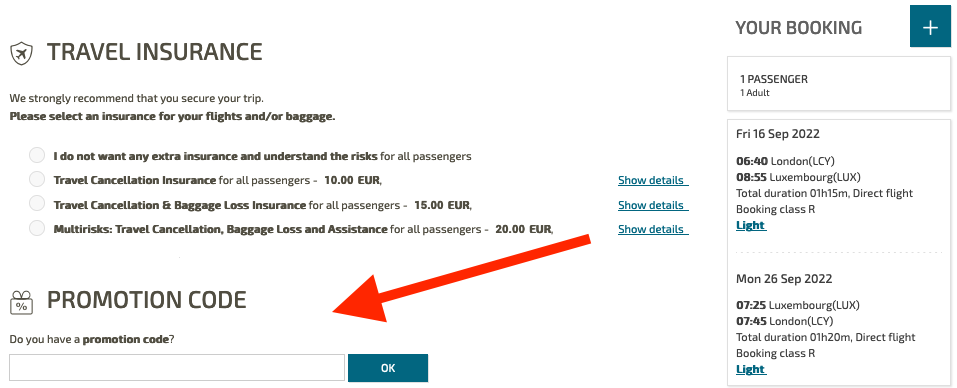 luxair promotion code