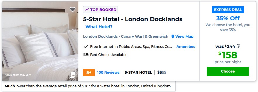 priceline hotel london docklands