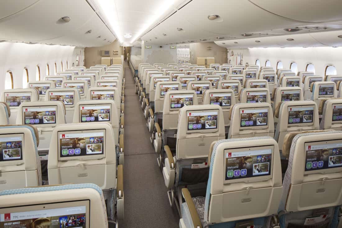 Neues Emirates Economy Class Design Rückansicht