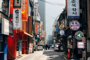 Strasse Seoul Suedkorea