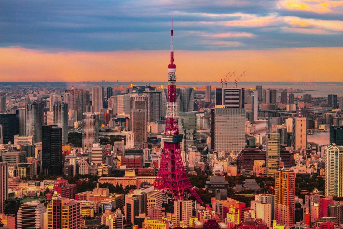 tokyo radio tower golden hour