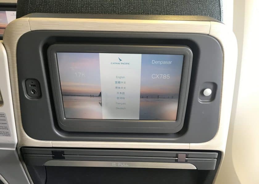 Cathay Pacific Business Class Review Screen