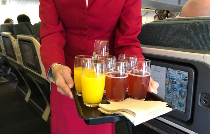 Cathay Pacific Business Class Review Welcome Drinks 1