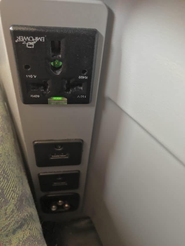 EVA Airways Medium Haul Business Class Power Plug