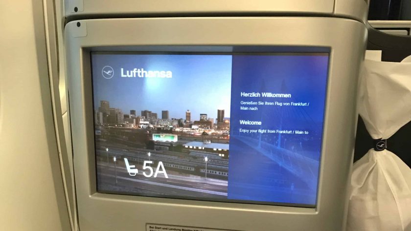 Lufthansa Business Class Screen