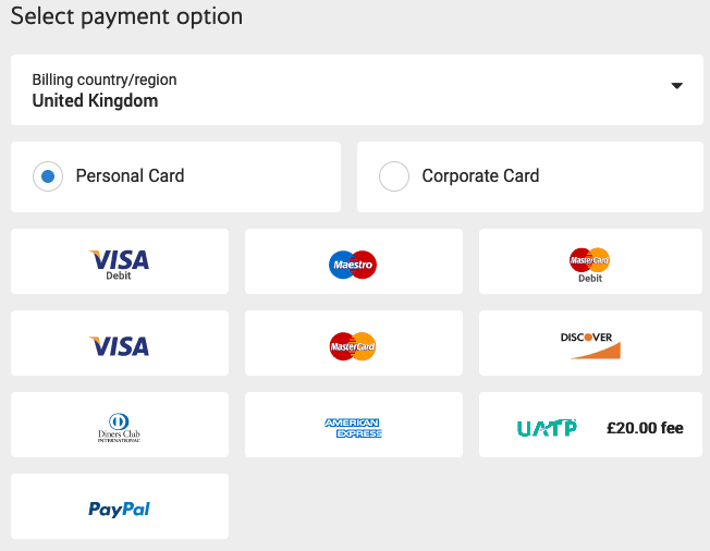 Payment options BA