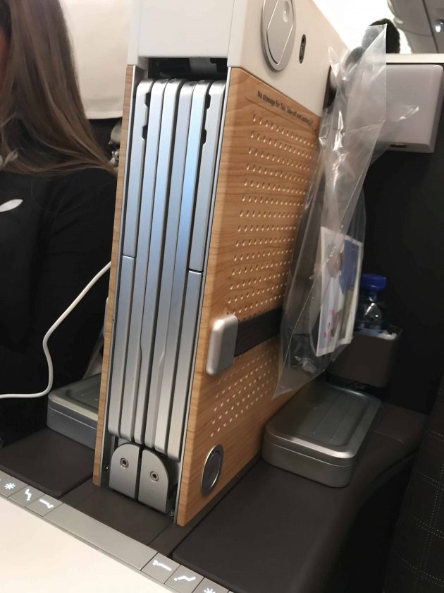 SWISS Business Class Review Tray Tables