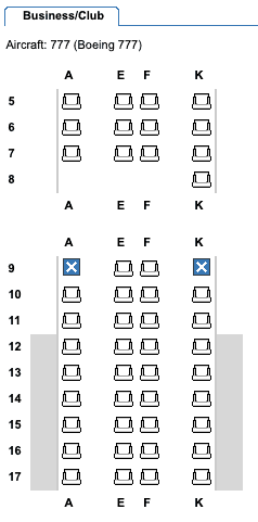 Seat Map 777 Club Suite