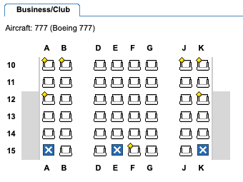 Seat Map 777 Club World