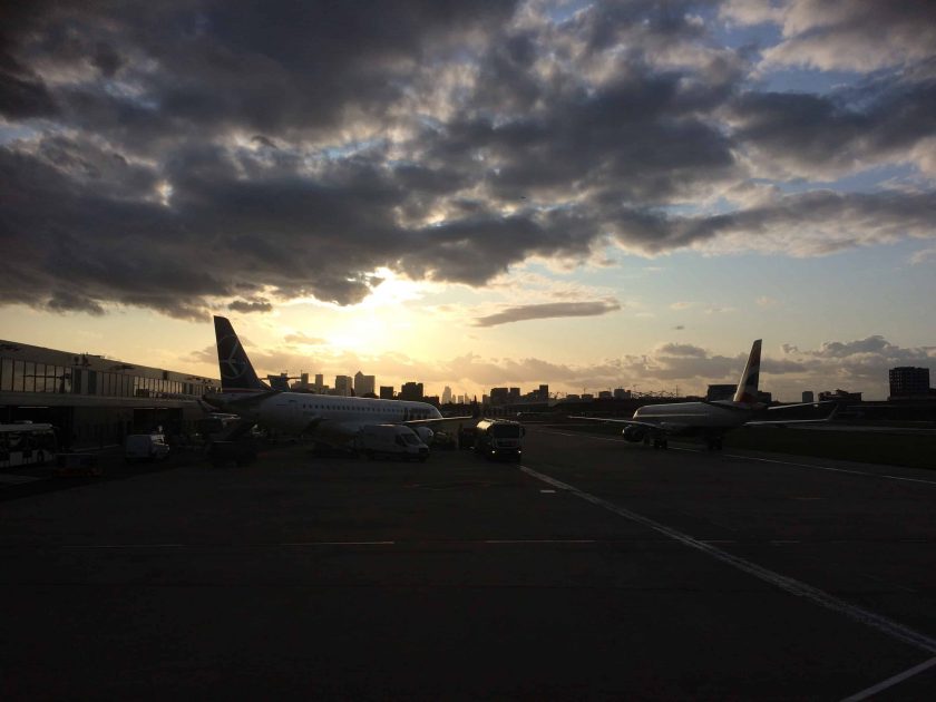 Sunset at London City Airport