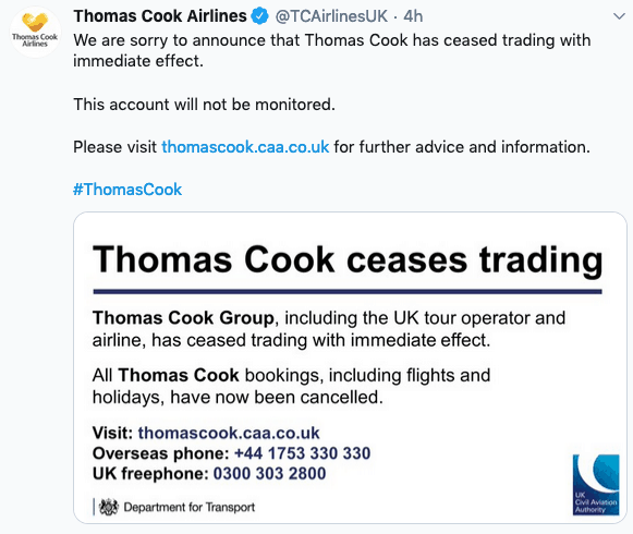 Thomas Cook Airlines (@TCAirlinesUK) : Twitter 2019 09 23 08 56 06